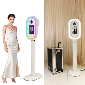 Photomaton haut de gamme avec éclairage LED RGB changeant de <span class=keywords><strong>couleur</strong></span>, pour iPad et appareil <span class=keywords><strong>photo</strong></span> reflex numérique, impression instantanée, avec valise de transport pour événements - Product Image 3