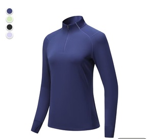 Vêtements de sport pour hommes et femmes, printemps/automne, col montant à demi-zip, séchage rapide, manches longues, sports de plein air, course à pied, cyclisme - Product Image 3