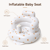 Siège de bain gonflable pour bébé en PVC imperméable, design ours, avec trous de drainage, grande chaise de douche pour tout-petit, fabrication OEM personnalisée