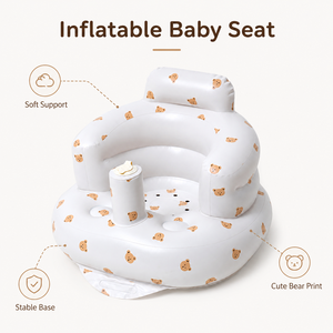 Seggiolino da Bagno Gonfiabile per Neonati in PVC Impermeabile, Design <span class=keywords><strong>a</strong></span> Orso con Fori di Drenaggio, Grande Sedia da <span class=keywords><strong>Doccia</strong></span> per Bambini, Produzione OEM Personalizzata - Product Image 1