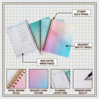 Planificateur hebdomadaire A5 personnalisé non daté, carnet de buts hebdomadaires, journal de suivi des habitudes, couverture PP, reliure spirale, promotion