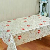 Nappe de table BOEN simple, ignifuge, imperméable, résistante à l'huile, en PVC tricoté, lavable, brodée, personnalisable, florale, pour mariage, nouvel an, dîner