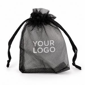 Wholesale Organza Drawstring <b>Gift</b> <b>Bags</b> Custom Logo Sheer Pouches for Jewelry Candy <b>Wedding</b> Party Favors - Product Image 4