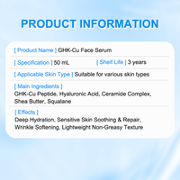 Crème de nuit pour le visage au peptide de cuivre GHK-Cu, squalène, hydratante, apaisante, réparatrice, anti-rides, raffermissante, pour tous types de peaux, marque privée