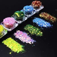 Purpurina de poliéster que cambia de color al por mayor, purpurina mixta para manualidades con resina, creación de tarjetas, decoraciones festivas que cambian de color