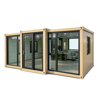 Maison conteneur préfabriquée de luxe, moderne, mobile, extensible, à double aile pliante, 3 chambres, 40FT 20FT