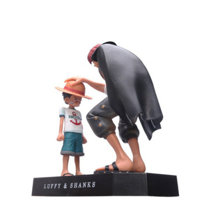 Figurine One Piece Monkey D. <span class=keywords><strong>Luffy</strong></span> et <span class=keywords><strong>Shanks</strong></span> au <span class=keywords><strong>chapeau</strong></span> de paille, produit d'anime le plus vendu, roux qui touche la tête, décorations et jouets pour voiture - Product Image 5