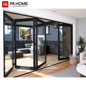 Porte pliante en aluminium pour balcon, double vitrage, verre trempé, insonorisée, moderne et luxueuse, sur mesure - Product Image 3