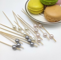 Pics à fruits jetables créatifs mignons en bambou de 7.5 à 19cm, marque ECOLIFE pour bar, mariage, barbecue, arbre de noël décoré