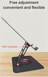 Support pour ordinateur portable pliable de haute qualité, réglable en hauteur, portable, multifonctionnel, durable, rotatif à 360 degrés, support universel en métal - Product Image 5