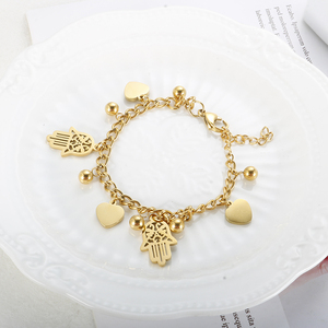 Bracelet de Noël au design nouveau, en acier inoxydable doré, avec un pendentif cœur mignon, cadeau d'anniversaire, <span class=keywords><strong>prix</strong></span> de gros - Product Image 4