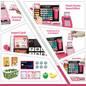 Caisse enregistreuse <span class=keywords><strong>de</strong></span> jeu pour enfants avec calculatrice réelle, jouet en plastique pour le jeu <span class=keywords><strong>de</strong></span> rôle mathématique, pour les tout-petits <span class=keywords><strong>de</strong></span> 3 ans, garçons et filles - Product Image 5