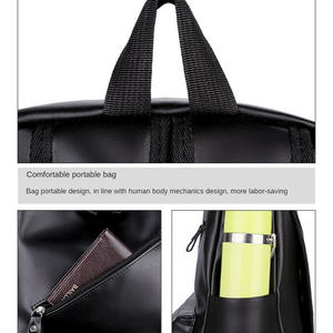 Sac à dos d'école en cuir vegan personnalisé pour hommes, sacs pour ordinateur portable, sacs de collège, sac à dos étanche pour étudiants, mochila cuero, sac à dos - Product Image 6