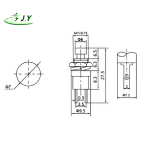 PBS-110 7mm Self-resetting <strong>Switch</strong> Latching <strong>Push</strong> <strong>Button</strong>, Mini 2-Pin Momentary Power <strong>Button</strong> <strong>Switch</strong> - Product Image 2