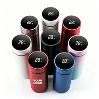 Thermos intelligent numérique 500 ml en acier inoxydable avec affichage LED de la température, bouteille d'eau avec infuseur à thé