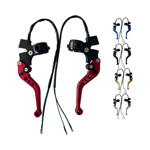 Ensemble de guidon bullhorn pour moto ZJ125 avec frein à double tambour, interrupteur de freinage, levier de frein CNC allongé - Product Image 1