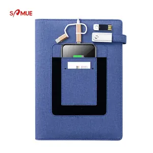 Charging Notebook with Power Bank Usb disk Leather Promotional gift