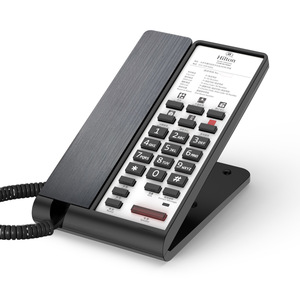 Téléphone mural Hilton pour chambre d'hôtel, en plastique noir, mains libres, avec fonction de recomposition et mémoire de numéros, pour l'accueil. - Product Image 3