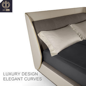 Ensemble <span class=keywords><strong>de</strong></span> chambre à coucher en cuir <span class=keywords><strong>de</strong></span> luxe, design moderne, mobilier <span class=keywords><strong>de</strong></span> chambre à coucher pour hôtel, cadre <span class=keywords><strong>de</strong></span> lit moderne, lit italien moderne - Product Image 2