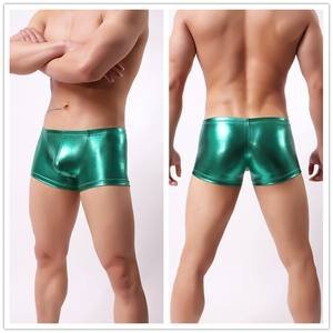 Calzoncillos Boxer de Cuero Patentado para Hombre, Cintura Baja, Superficie de Espejo, Ropa Interior Masculina Sexy 2026 - Product Image 1