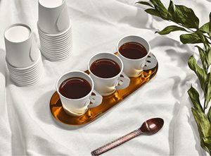 Haute qualité jetable 4oz 8oz emballage isolé pliable boisson chaude blanc Style français papier poignée tasses à café - Product Image 6