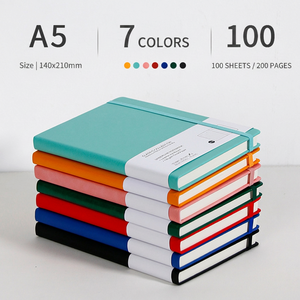 Carnet A5 en cuir PU <span class=keywords><strong>personnalisé</strong></span>, couverture rigide, journal en cuir végétalien avec <span class=keywords><strong>bande</strong></span> élastique pour fournitures de bureau – Vente en gros - Product Image 1