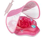 Bouée de bain gonflable anti-retournement pour bébé avec protection solaire UPF50+, pour tout-petits de 3 à 36 mois, pour jeux aquatiques en piscine
