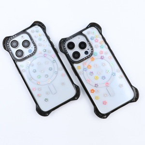 Étuis de téléphone transparents anti-impact 7,5M TPU magnétique diamant de luxe pour iPhone 16 15 14 13 Pro Max - Product Image 1