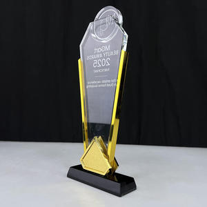 Trofeo <span class=keywords><strong>de</strong></span> Cristal Personalizado con Corona Grabada para Premios <span class=keywords><strong>de</strong></span> Equipo, con Círculo Redondo - Product Image 3