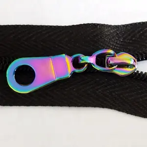 Wholesale Zipper pulls custom zipper heads Rainbow color Sliders metal material for bag&garment