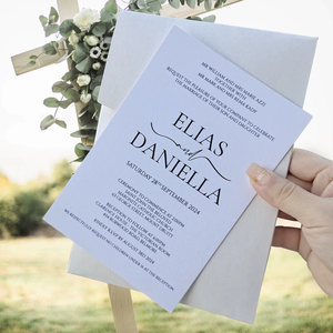 2026 Elegant White Wedding Invitation Card Letterpress <b>Printed</b> Matte Finish Customized Rectangle Paper Invite - Product Image 2