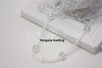 Guirlande de perles artificielles irisées ABS, perles de 12 mm, 8 mm, 4 mm, chaîne décorative en fil de pêche, style européen et américain