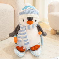 Pingouin en peluche de ski câlin de 25 cm 35 cm avec écharpe