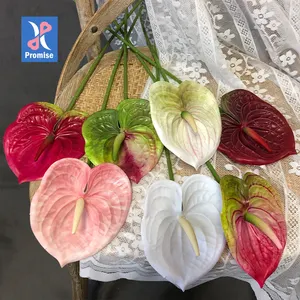 Versprechen Großhandel künstliche 3D-gedruckte Schindel Anthurium zwei Größe künstliche Anthurium Blumen Anordnung