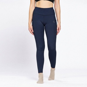 Navy Blue Women's Lycra Active Wear <b>Leggings</b> with Convenient Mobile Pocket Ankle Length Stretch Sports Tights for Yoga <b>Gym</b> - Product Image 2
