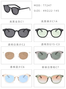 Ausgefallene Farbverlauf linse im koreanischen Stil <span class=keywords><strong>shdes</strong></span> tr90 Rahmen tac polarisierte Linse Sonnenbrille Unisex Retro runde Reis nagel Sonnenbrille - Product Image 6