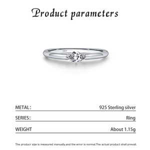 Bague de fiançailles en argent SS925 pour femme, sertie de diamants taille marquise, monture à tension, style classique, bijoux fins - Product Image 2