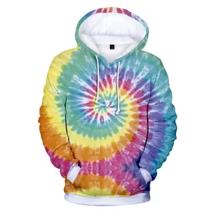 Hot Tye Dye Hoodie Wholesale Sweatshirt In Color Tie Dye Print Factory Directly Sale Print Hoodie Pullover With Tie Dye Print