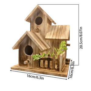 Fabrika satış el yapımı çevre dostu ahşap küçük Villa tarzı asılı kuş yuvalama kutuları kafes veya dış mekan kullanımı için - Product Image 5