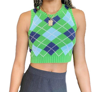 Korea Style Sleeveless Sweater Vest Women Jumper <strong>Strawberry</strong> Knitted Crop <strong>Top</strong> Lady Streetwear O-Neck Pullover <strong>Top</strong> Vest - Product Image 4