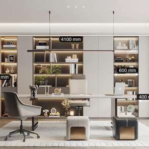 Estante De Madeira Porta De Vidro Deslizante Com Conversível Extensível Refrigeração Dobrável Características Biblioteca Bookshelf - Product Image 4