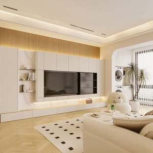 Meuble TV moderne simple et luxueux en bois massif haut de gamme pour salon, meuble de sol pour la maison, support TV de haute qualité - Product Image 4