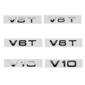 V6T V8T V10 מכתב לוגו רכב מדבקות לאאודי S3 A4L A6L A7 Q5 Q7 גוף שינוי אביזרי צד פגוש קישוט מדבקות - Product Image 1
