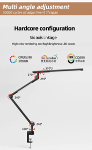 Tactile/télécommandé pliant double lumière protection des yeux aluminium lampe de bureau réglable mémoire/minuterie Simple écologique - Product Image 5