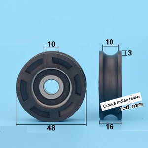 Con Lăn Dẫn Hướng Trượt Độ Cứng POM Tùy Chỉnh Bánh Xe Ròng Rọc <span class=keywords><strong>10</strong></span>*48*16Mm Cho Tủ Cửa Sổ Trượt - Product Image 4