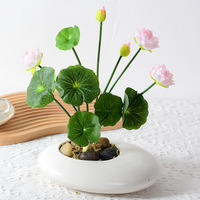 Fleurs artificielles en soie de lotus et de nénuphar pour la décoration de la Salle du Bouddha, de la maison, de l'hôtel, et la décoration de piscines et d'espaces professionnels