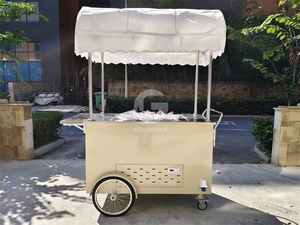 Carrito Móvil Personalizable para Venta de Bebidas, Postres y Helados, Carrito de Hielo Italiano con Fregadero y Vitrina Refrigerada - Product Image 6
