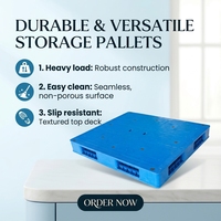 Palette en plastique pour chariot élévateur à quatre voies avec plateau renforcé pour les opérations d'entrepôt et d'usine