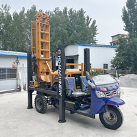 Foreuse de puits d'eau portable à trois roues avec moteur diesel, pompe et moteur, certifiée CE/ISO, avec support de logo
