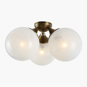 Copper glass <b>ceiling</b> Dinning Room Cristol Large Triple <b>Flush</b> <b>Mount</b> Chandelier Modern Round Pendant <b>Light</b> for Living Room - Product Image 1